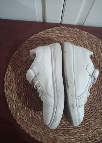 Kız Çocuk Beyaz Cırtcırtlı Spor Ayakkabı - Görsel 5