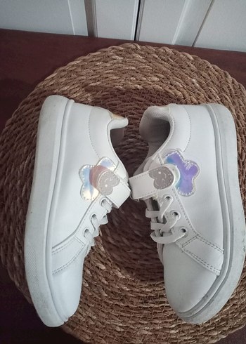 Kız Çocuk Beyaz Cırtcırtlı Spor Ayakkabı - Görsel 4