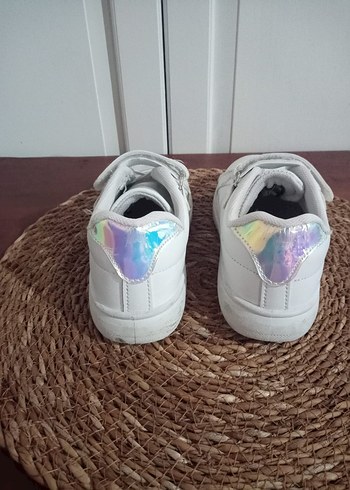 Kız Çocuk Beyaz Cırtcırtlı Spor Ayakkabı - Görsel 7