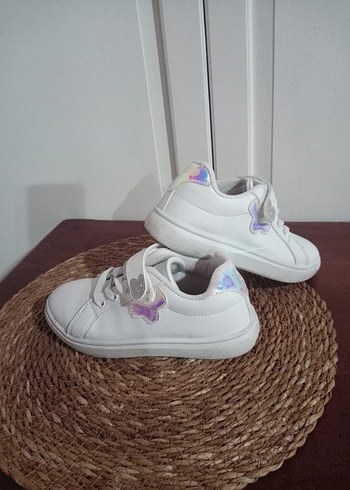 Kız Çocuk Beyaz Cırtcırtlı Spor Ayakkabı - Görsel 10