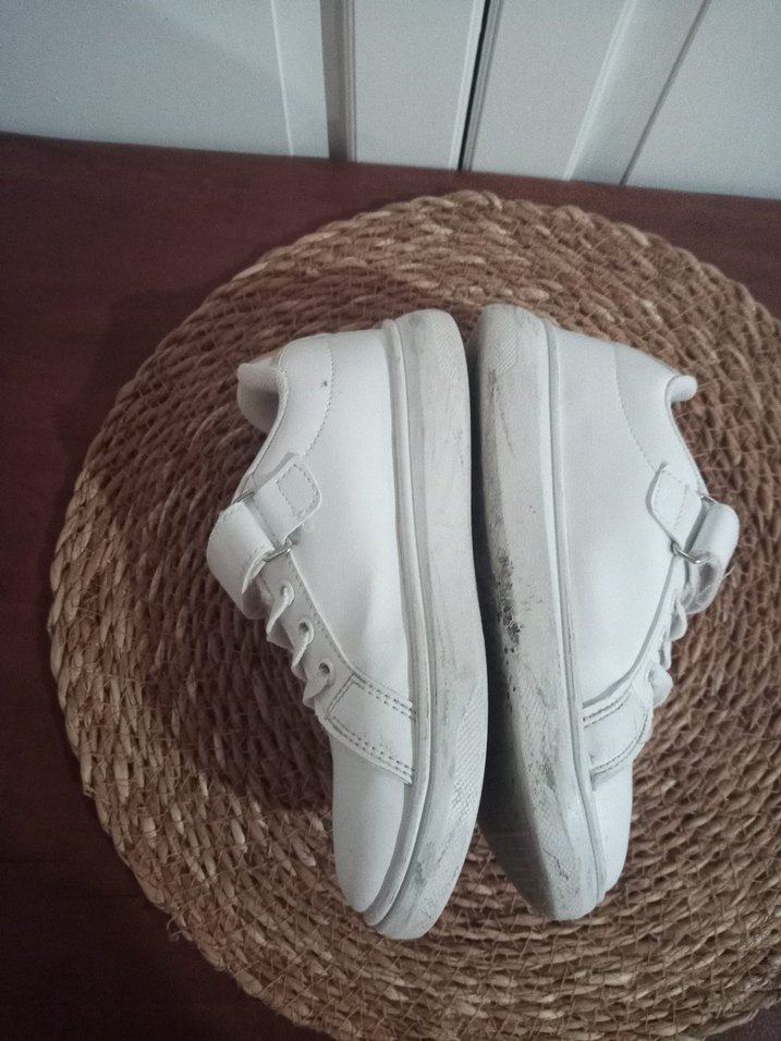 Kız Çocuk Beyaz Cırtcırtlı Spor Ayakkabı - Görsel 5