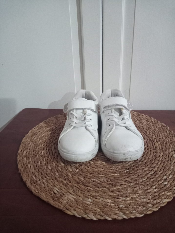 Kız Çocuk Beyaz Cırtcırtlı Spor Ayakkabı - Görsel 2