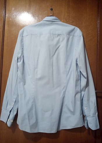 Düğmeli Mavi Erkek Gömlek - Görsel 10