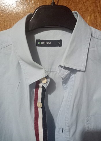 Düğmeli Mavi Erkek Gömlek - Görsel 3