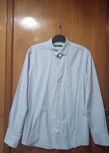 Düğmeli Mavi Erkek Gömlek - Görsel 8