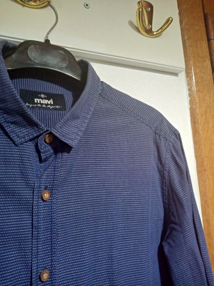 Erkek Lacivert Denim Gömlek - Görsel 4