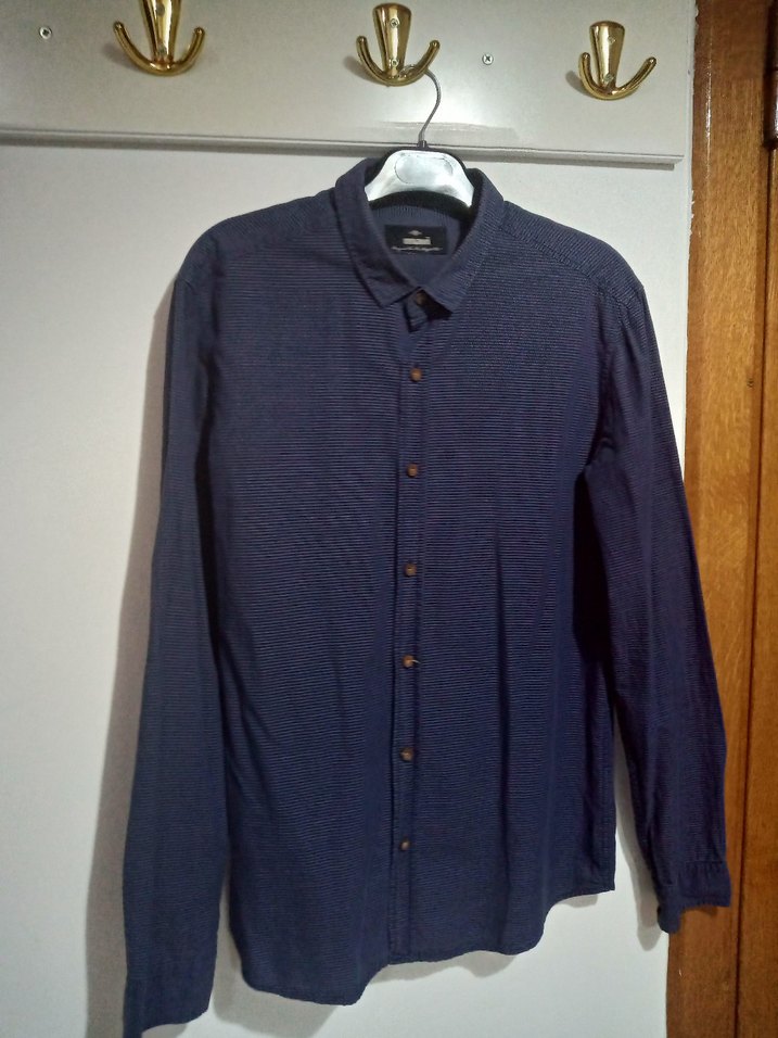 Erkek Lacivert Denim Gömlek - Görsel 3