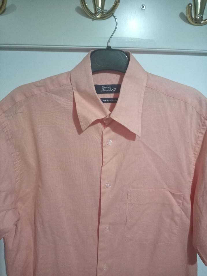 Keten Kısa Kollu Erkek Gömlek - Görsel 4