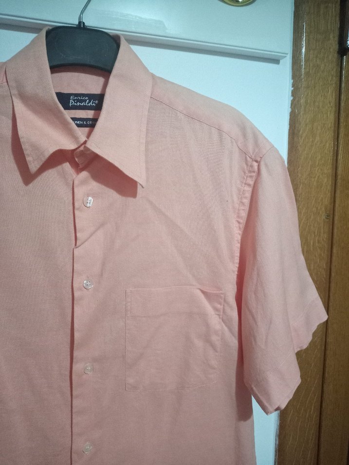 Keten Kısa Kollu Erkek Gömlek - Görsel 3