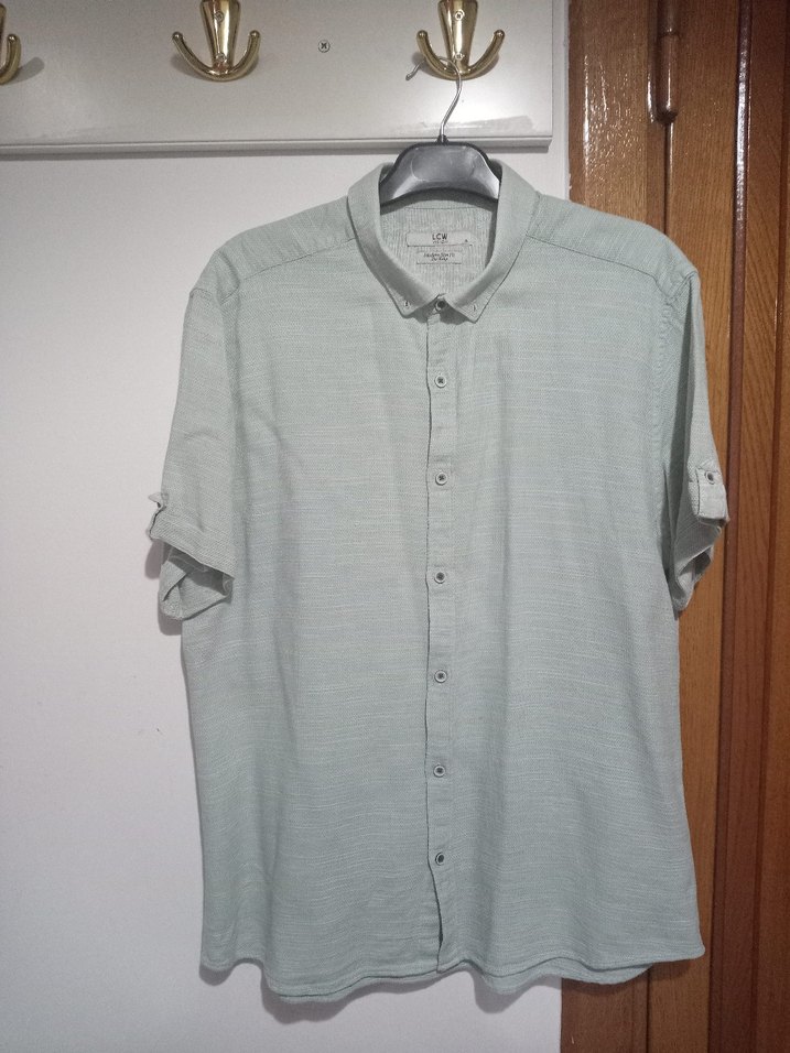 Kısa Kollu Pamuklu Erkek Gömlek - Görsel 2