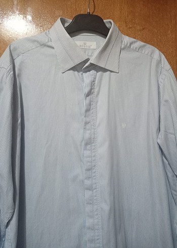 Düğmeli Mavi Erkek Gömlek - Görsel 2