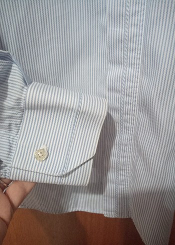 Düğmeli Mavi Erkek Gömlek - Görsel 4