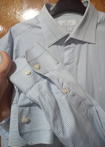 Düğmeli Mavi Erkek Gömlek - Görsel 3