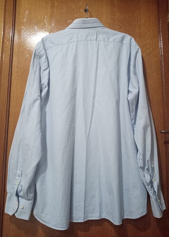 Düğmeli Mavi Erkek Gömlek - Görsel 5