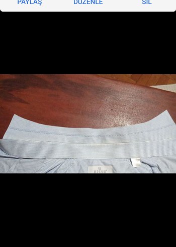 Düğmeli Mavi Erkek Gömlek - Görsel 8