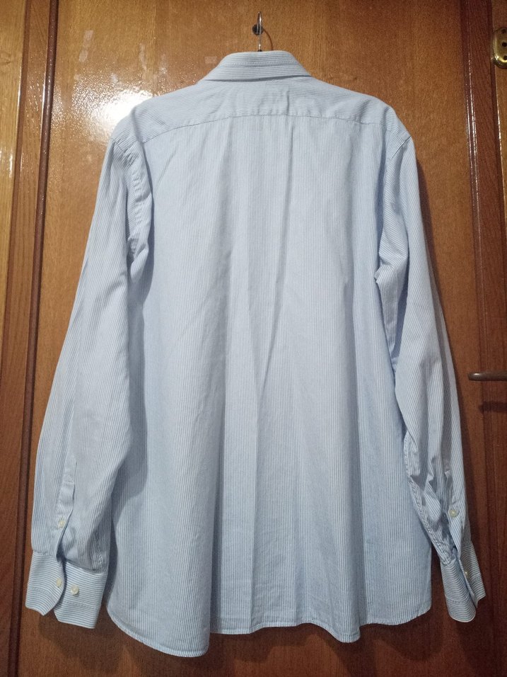 Düğmeli Mavi Erkek Gömlek - Görsel 5