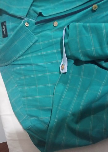 Düğmeli Erkek Yeşil Uzun Kollu Gömlek - Görsel 13