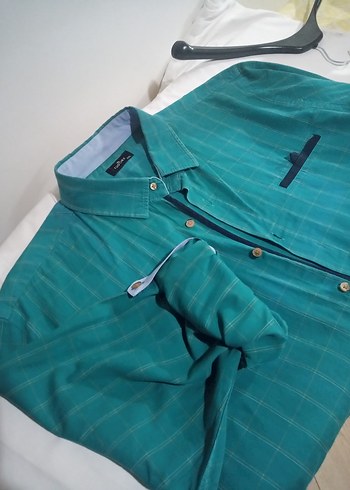 Düğmeli Erkek Yeşil Uzun Kollu Gömlek - Görsel 9