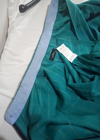 Düğmeli Erkek Yeşil Uzun Kollu Gömlek - Görsel 10