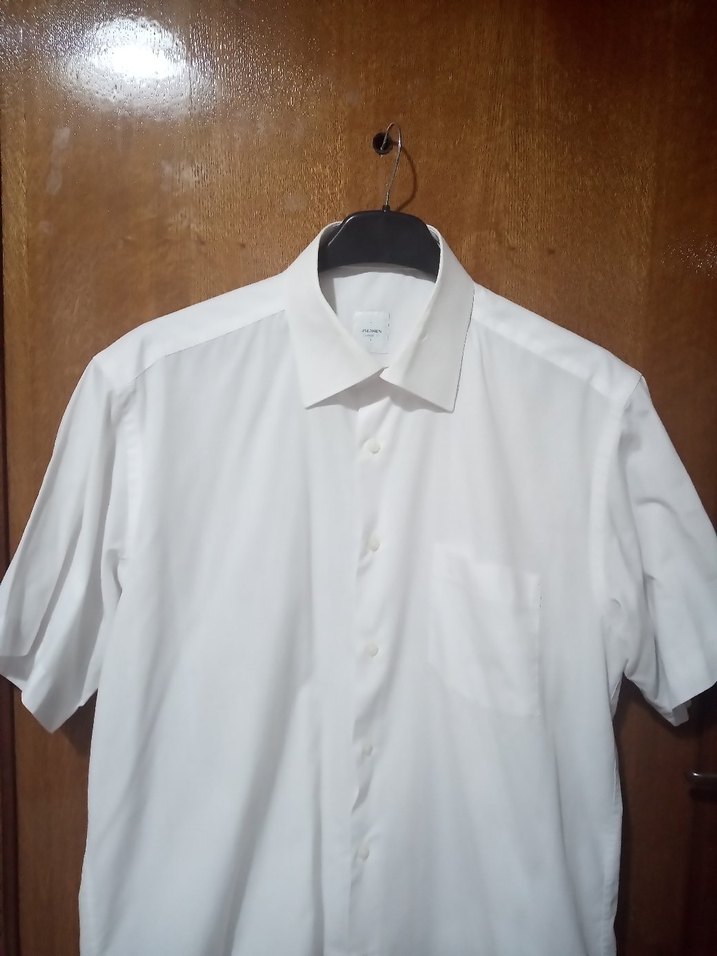 JAKAMEN,Düğmeli Beyaz Kısa Kollu Erkek Gömlek - Görsel 3