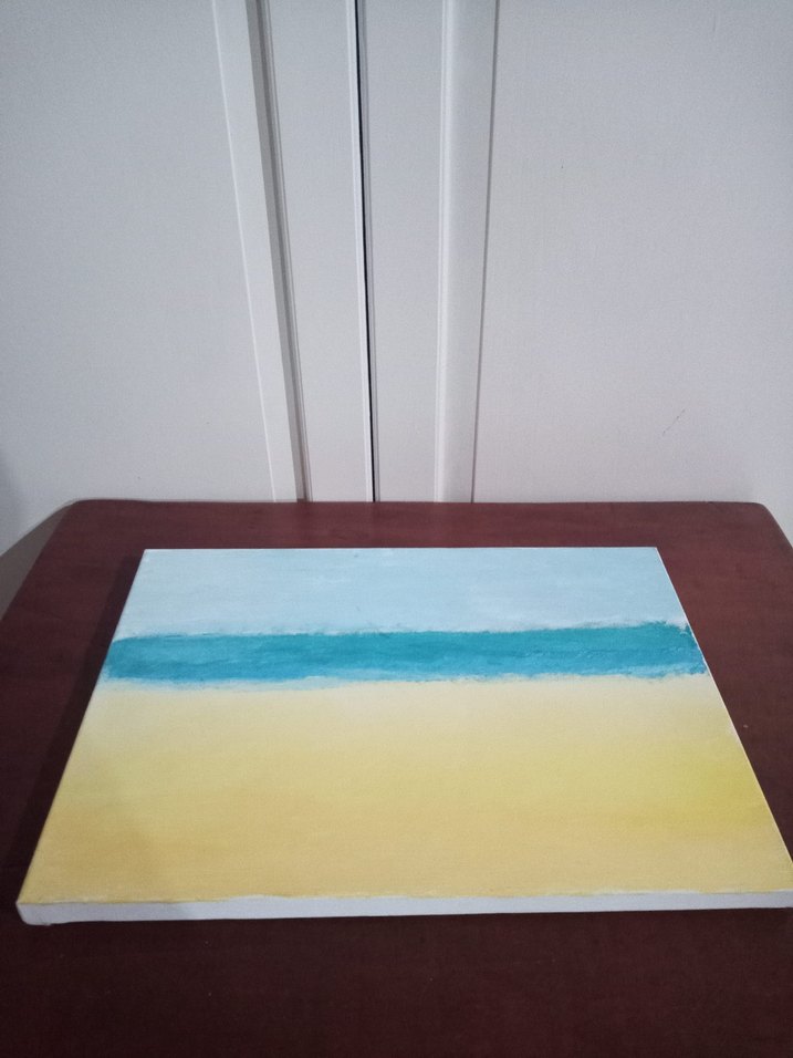 Pastel Tonlarda Mavi Deniz Manzarası Tablosu - Görsel 4