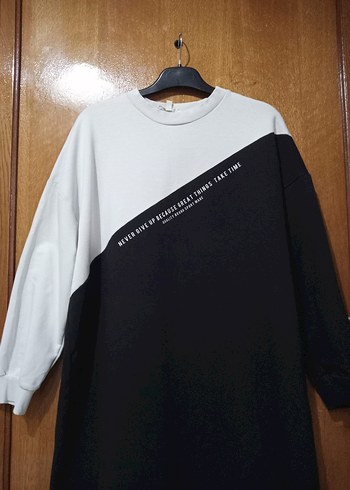 l Beden siyah Renk BASICPARK,Siyah Gri Renk Bloklu Kadın Sweatshirt