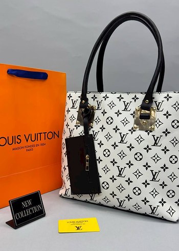 Beyaz Baskılı Louis Vuitton Deri Kadın Çanta
