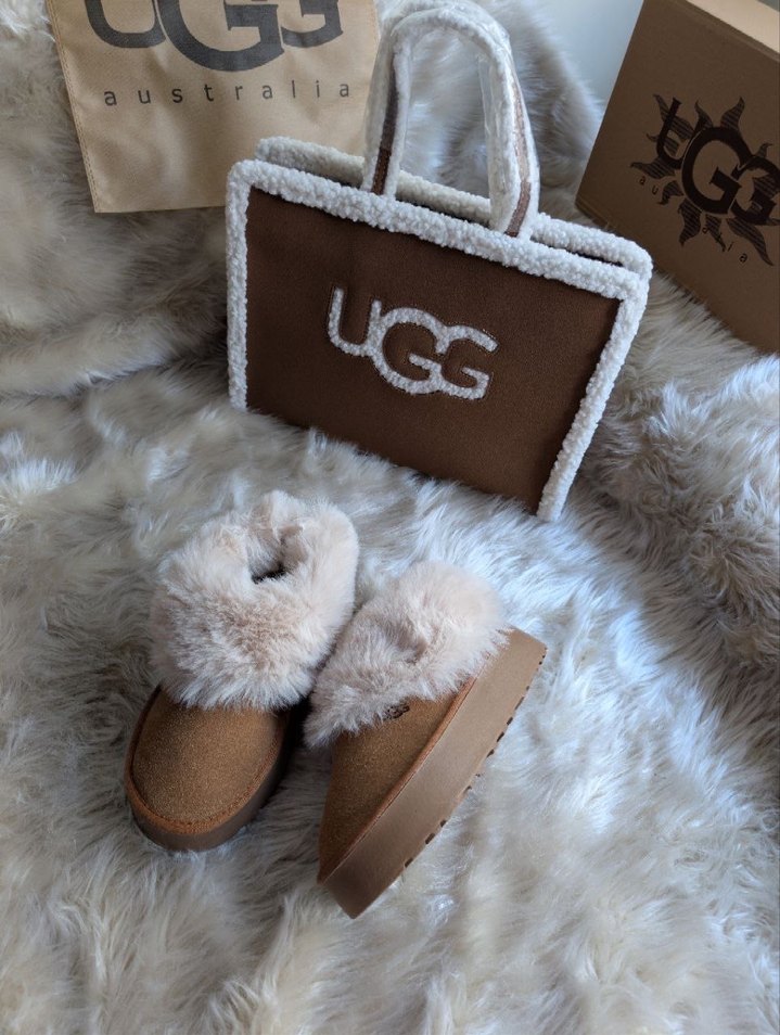 Kızlar için Kürklü Bej Bohem Sıcak Terlik - Görsel 3