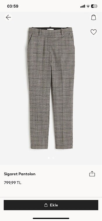 H&M ekoseli pantolon