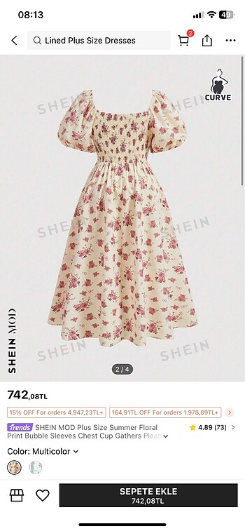 Sheinside Shein curve büyük beden elbise