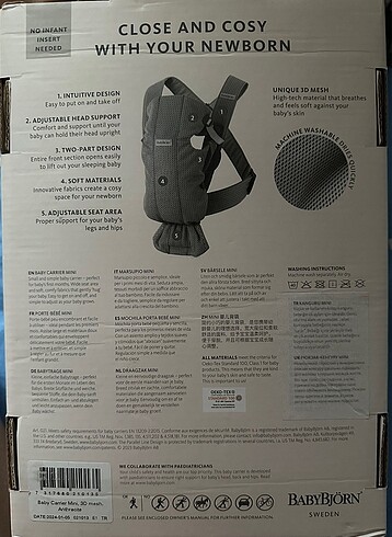 Diğer Babybjörn Kanguru Mini 3D Mesh / Anthracite Gri - siyah