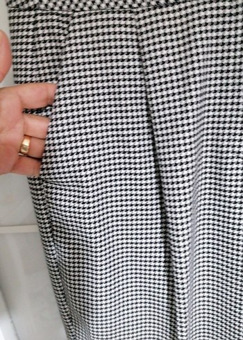 Twist Gri Piliseli Midi Kumaş Kadın Pantolon