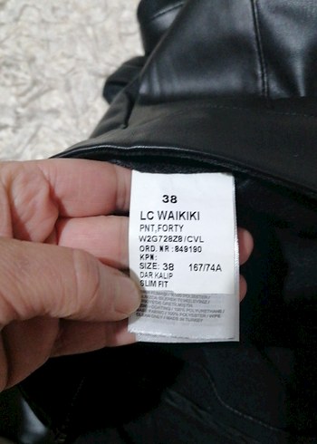 Siyah suni  Deri Kadın Cigarette Pantolon - Görsel 16