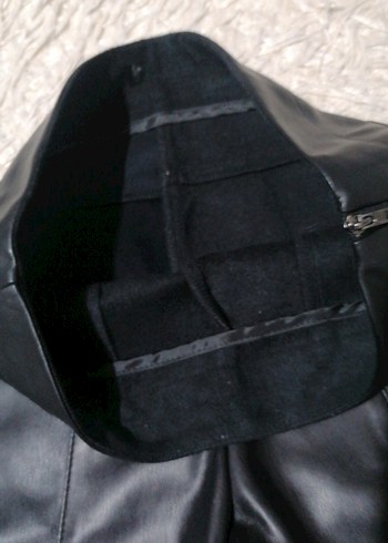 Siyah suni  Deri Kadın Cigarette Pantolon - Görsel 8