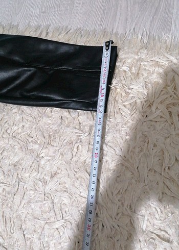 Siyah suni  Deri Kadın Cigarette Pantolon - Görsel 13