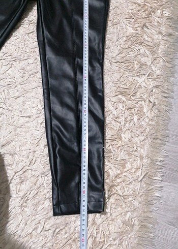 Siyah suni  Deri Kadın Cigarette Pantolon - Görsel 10