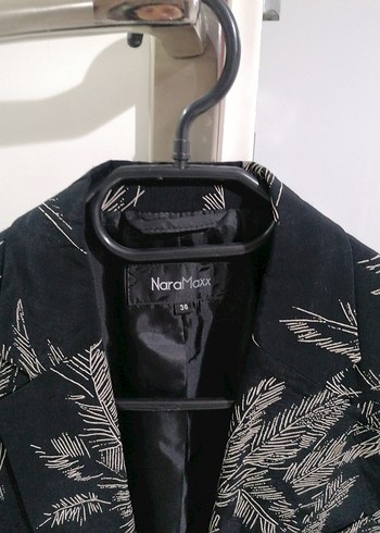Max Mara Düğmeli Siyah Desenli Kadın Blazer Ceket