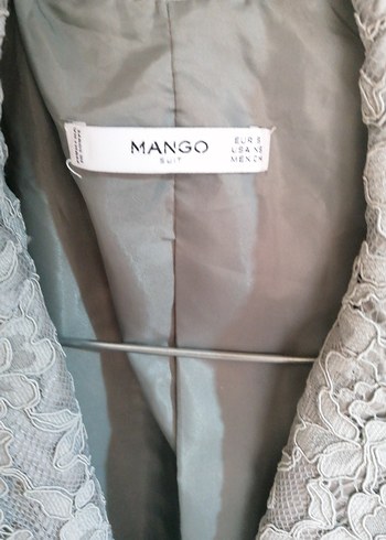Mango Mint yeşili Dantel Detaylı Kadın Blazer Ceket