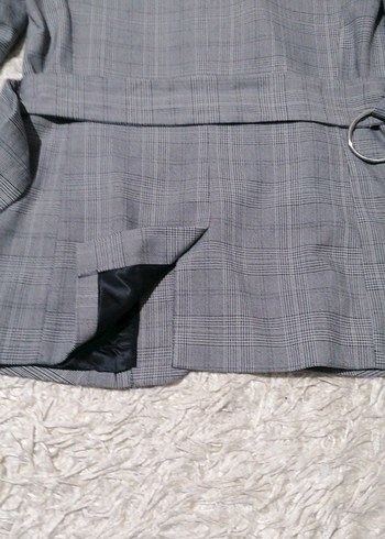 Gri Kemerli Kadın Blazer Ceket - Görsel 17