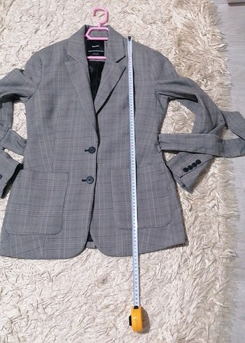 Gri Kemerli Kadın Blazer Ceket - Görsel 12