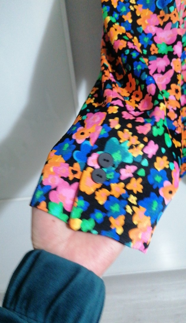 Renkli Çiçek Desenli Kadın Blazer Ceket - Görsel 5