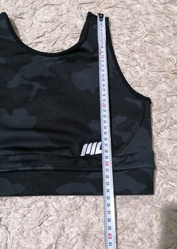 Kamuflaj Desenli Siyah Mini Spor Sütyeni - Görsel 6