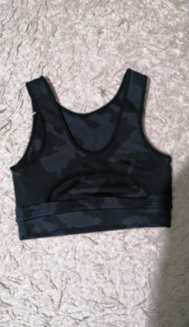 Kamuflaj Desenli Siyah Mini Spor Sütyeni - Görsel 2