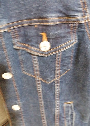 s Beden siyah Renk Lacivert Düğmeli Kadın Denim Ceket