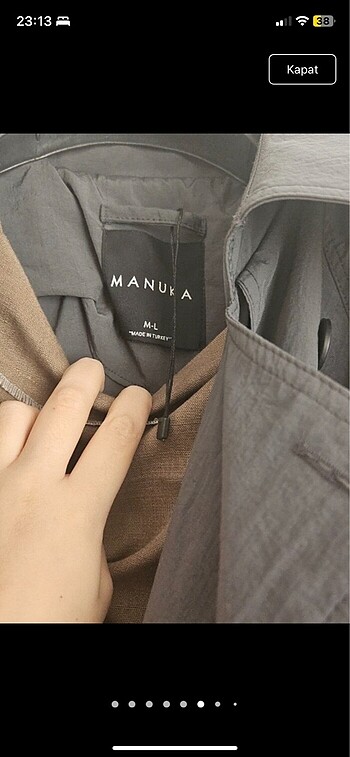 m Beden gri Renk Manuka Trenckot