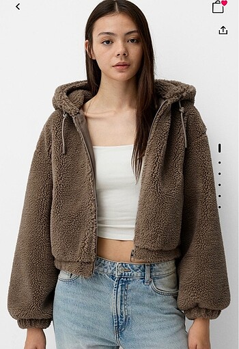 Bershka peluş kürk mont ceket