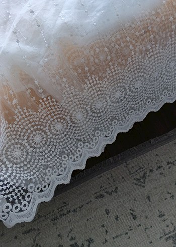 Nakışlı Beyaz Tül Perde  ( 7 metre) - Görsel 4