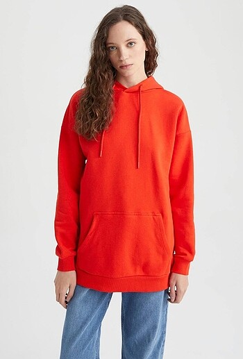 xs Beden turuncu Renk Defacto Loose Fit Sweatshirt