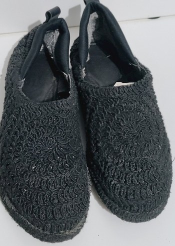 Kadın Siyah Örgü Dolgu Topuk yazlık bayan ayakkabı - Görsel 2