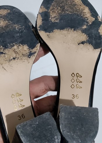 Siyah  Desenli Topuklu Kadın Ayakkabı - Görsel 4